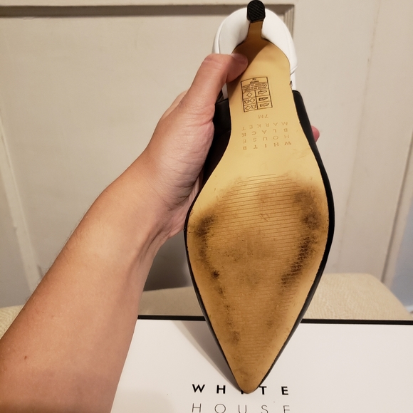 🖤🤍 WHBM Harper Cutout Heel Colorblock Pumps - Picture 5 of 12